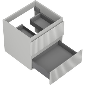 Mexen Rivel koupelnová skříňka pod umyvadlo 50 cm, 2 zásuvky, drážkovaná, matně šedá - 91A20-05047-2-BFF62
