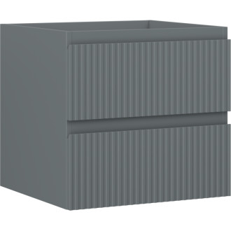 Mexen Rivel koupelnová skříňka pod umyvadlo 50 cm, 2 zásuvky, drážkovaná, matný grafit - 91A20-05047-2-BFF66