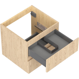 Mexen Rivel koupelnová skříňka pod umyvadlo 50 cm, 2 zásuvky, drážkovaná, dub - 91A20-05047-2-BFF81