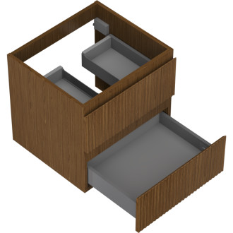 Mexen Rivel koupelnová skříňka pod umyvadlo 50 cm, 2 zásuvky, drážkovaná, ořech - 91A20-05047-2-BFF86