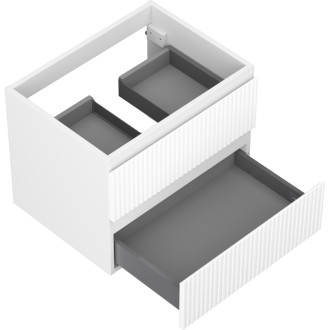 Mexen Rivel koupelnová skříňka pod umyvadlo 60 cm, 2 zásuvky, drážkovaná, matná bílá - 91A20-06047-2-BFF01