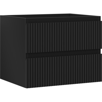 Mexen Rivel koupelnová skříňka pod umyvadlo 60 cm, 2 zásuvky, drážkovaná, matná černá - 91A20-06047-2-BFF71