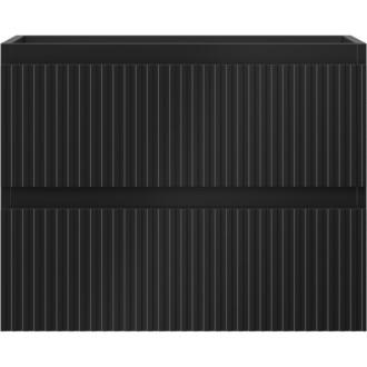 Mexen Rivel koupelnová skříňka pod umyvadlo 60 cm, 2 zásuvky, drážkovaná, matná černá - 91A20-06047-2-BFF71