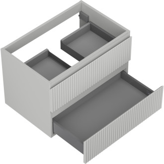 Mexen Rivel koupelnová skříňka pod umyvadlo 70 cm, 2 zásuvky, drážkovaná, matně šedá - 91A20-07047-2-BFF62