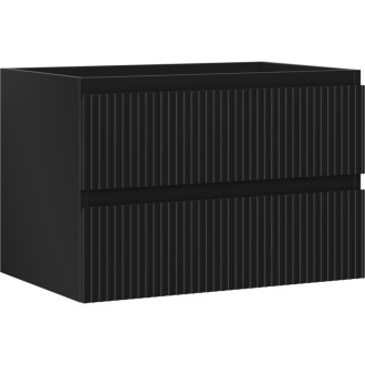 Mexen Rivel koupelnová skříňka pod umyvadlo 70 cm, 2 zásuvky, drážkovaná, matná černá - 91A20-07047-2-BFF71
