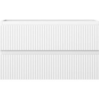 Mexen Rivel koupelnová skříňka pod umyvadlo 80 cm, 2 zásuvky, drážkovaná, matně bílá - 91A20-08047-2-BFF01