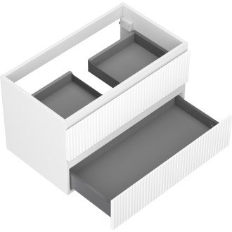 Mexen Rivel koupelnová skříňka pod umyvadlo 80 cm, 2 zásuvky, drážkovaná, matně bílá - 91A20-08047-2-BFF01