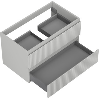 Mexen Rivel koupelnová skříňka pod umyvadlo 80 cm, 2 zásuvky, drážkovaná, matně šedá - 91A20-08047-2-BFF62