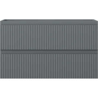 Mexen Rivel koupelnová skříňka pod umyvadlo 80 cm, 2 zásuvky, drážkovaná, matný grafit - 91A20-08047-2-BFF66