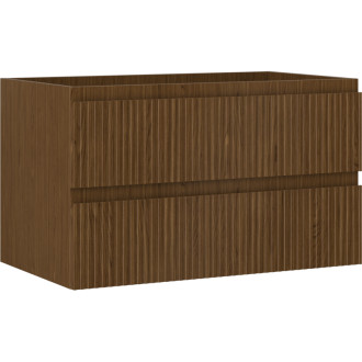 Mexen Rivel koupelnová skříňka pod umyvadlo 80 cm, 2 zásuvky, drážkovaná, ořech - 91A20-08047-2-BFF86