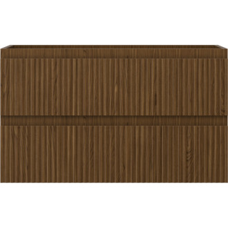 Mexen Rivel koupelnová skříňka pod umyvadlo 80 cm, 2 zásuvky, drážkovaná, ořech - 91A20-08047-2-BFF86