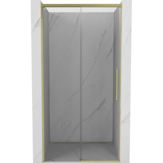 Posuvné sprchové dveře Mexen Rox 105 cm, průhledné, kartáčované zlato - 8C2-105-000-55-00