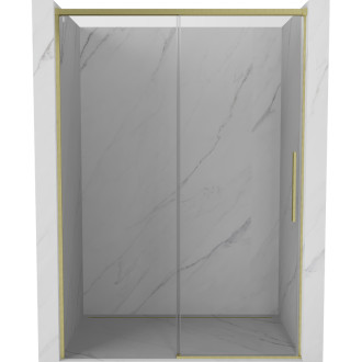 Posuvné sprchové dveře Mexen Rox 155 cm, průhledné, kartáčované zlato - 8C2-155-000-55-00