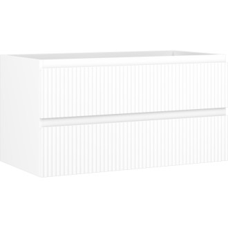 Mexen Rivel koupelnová skříňka pod umyvadlo 90 cm, 2 zásuvky, drážkovaná, matně bílá - 91A20-09047-2-BFF01