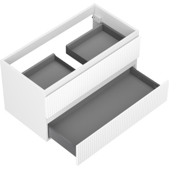 Mexen Rivel koupelnová skříňka pod umyvadlo 90 cm, 2 zásuvky, drážkovaná, matně bílá - 91A20-09047-2-BFF01