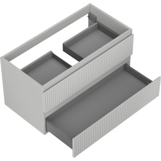 Mexen Rivel koupelnová skříňka pod umyvadlo 90 cm, 2 zásuvky, drážkovaná, matně šedá - 91A20-09047-2-BFF62