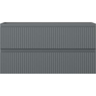 Mexen Rivel koupelnová skříňka pod umyvadlo 90 cm, 2 zásuvky, drážkovaná, matný grafit - 91A20-09047-2-BFF66