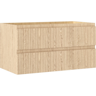 Mexen Rivel koupelnová skříňka pod umyvadlo 90 cm, 2 zásuvky, drážkovaná, dub - 91A20-09047-2-BFF81