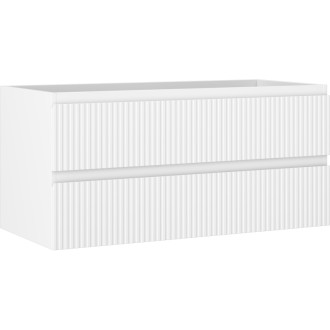 Mexen Rivel koupelnová skříňka pod umyvadlo 100 cm, 2 zásuvky, drážkovaná, matně bílá - 91A20-10047-2-BFF01