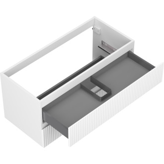 Mexen Rivel koupelnová skříňka pod umyvadlo 100 cm, 2 zásuvky, drážkovaná, matně bílá - 91A20-10047-2-BFF01