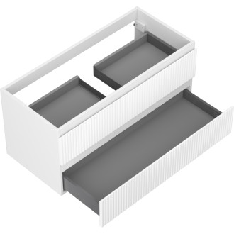 Mexen Rivel koupelnová skříňka pod umyvadlo 100 cm, 2 zásuvky, drážkovaná, matně bílá - 91A20-10047-2-BFF01