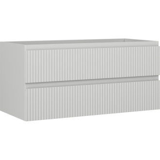 Mexen Rivel koupelnová skříňka pod umyvadlo 100 cm, 2 zásuvky, drážkovaná, matně šedá - 91A20-10047-2-BFF62