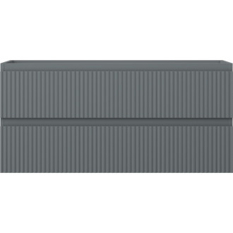 Mexen Rivel koupelnová skříňka pod umyvadlo 100 cm, 2 zásuvky, drážkovaná, matný grafit - 91A20-10047-2-BFF66