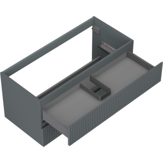 Mexen Rivel koupelnová skříňka pod umyvadlo 100 cm, 2 zásuvky, drážkovaná, matný grafit - 91A20-10047-2-BFF66