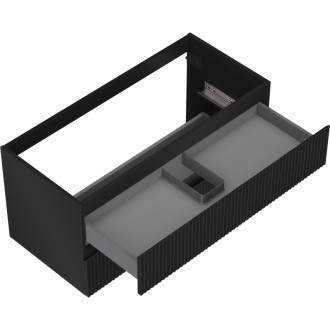Mexen Rivel szafka łazienkowa podumywalkowa 100 cm, 2 szuflady, ryflowana , czarna mat - 91A20-10047-2-BFF71