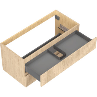 Mexen Rivel koupelnová skříňka pod umyvadlo 100 cm, 2 zásuvky, drážkovaná, dub - 91A20-10047-2-BFF81
