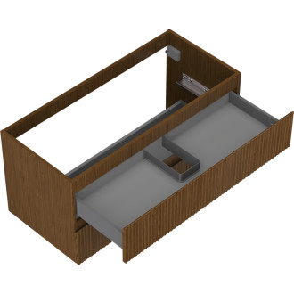 Mexen Rivel koupelnová skříňka pod umyvadlo 100 cm, 2 zásuvky, drážkovaná, ořech - 91A20-10047-2-BFF86