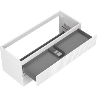 Mexen Rivel koupelnová skříňka pod umyvadlo 120 cm, 2 zásuvky, drážkovaná, matně bílá - 91A20-12047-2-BFF01