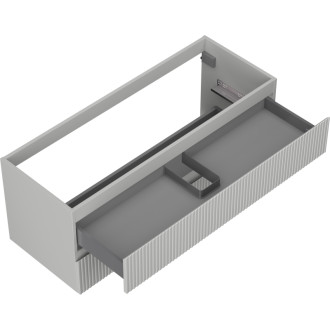 Mexen Rivel koupelnová skříňka pod umyvadlo 120 cm, 2 zásuvky, drážkovaná, matně šedá - 91A20-12047-2-BFF62