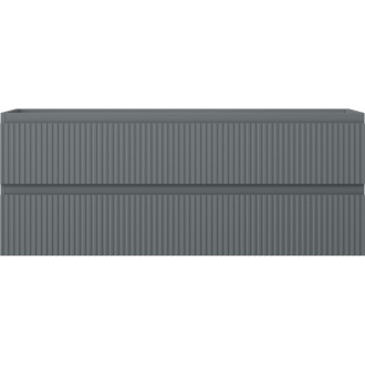 Mexen Rivel koupelnová skříňka pod umyvadlo 120 cm, 2 zásuvky, drážkovaná, matný grafit - 91A20-12047-2-BFF66