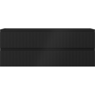 Mexen Rivel koupelnová skříňka pod umyvadlo 120 cm, 2 zásuvky, drážkovaná, matná černá - 91A20-12047-2-BFF71