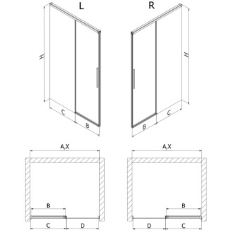 Mexen Rox drzwi prysznicowe rozsuwane 145 cm, transparent, miedź szczotkowana - 8C2-145-000-65-00