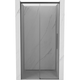 Posuvné sprchové dveře Mexen Rox 120 cm, průhledné, kartáčovaná pistolově šedá - 8C2-120-000-66-00