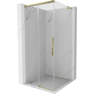 Mexen Rox L posuvný sprchový kout 100 x 100 cm, průhledný, zlatý - 8C2L-100-100-50-00