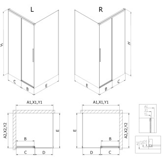 Posuvný sprchový kout Mexen Rox 130 x 95 cm, průhledný, bílý - 8C2-130-095-20-00