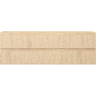 Mexen Rivel koupelnová skříňka pod umyvadlo 140 cm, 2 zásuvky, drážkovaná, dub - 91A20-14047-2-BFF81