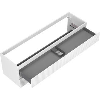 Mexen Rivel koupelnová skříňka pod umyvadlo 160 cm, 2 zásuvky, drážkovaná, matně bílá - 91A20-16047-2-BFF01