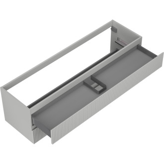 Mexen Rivel koupelnová skříňka pod umyvadlo 160 cm, 2 zásuvky, drážkovaná, matně šedá - 91A20-16047-2-BFF62