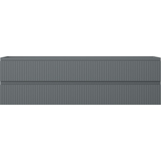 Mexen Rivel koupelnová skříňka pod umyvadlo 160 cm, 2 zásuvky, drážkovaná, matný grafit - 91A20-16047-2-BFF66