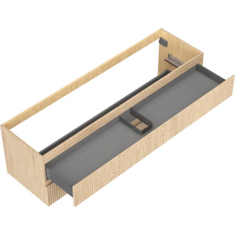 Mexen Rivel koupelnová skříňka pod umyvadlo 160 cm, 2 zásuvky, drážkovaná, dub - 91A20-16047-2-BFF81