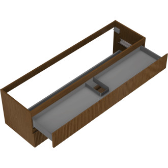 Mexen Rivel koupelnová skříňka pod umyvadlo 160 cm, 2 zásuvky, drážkovaná, ořech - 91A20-16047-2-BFF86