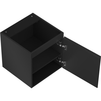 Mexen Rivel szafka łazienkowa podumywalkowa 45 cm, 1 drzwi, ryflowana, czarny mat - 91A21-04547-1-BF71