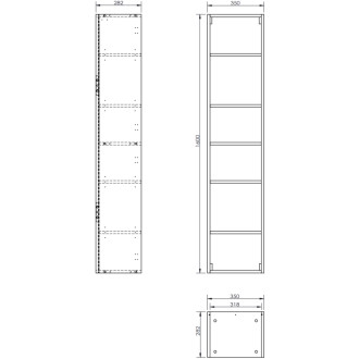 Mexen Rivel koupelnový sloup 35 cm, 1 dvířka, drážkovaný, dub - 91A21-03016-1-BF81