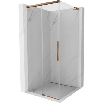 Mexen Rox L posuvný sprchový kout 90 x 90 cm, průhledný, růžové zlato - 8C2L-090-090-60-00