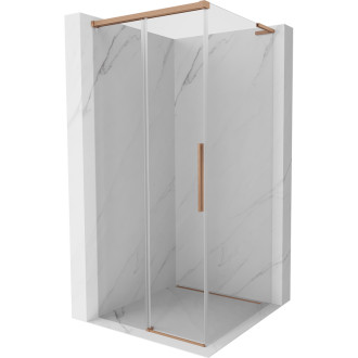 Mexen Rox L posuvný sprchový kout 90 x 90 cm, průhledný, kartáčovaná měď - 8C2L-090-090-65-00
