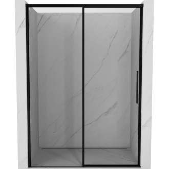 Mexen Rox posuvné sprchové dveře levé 155 cm, černý rám, černé - 8C2-155-000-70-70-L